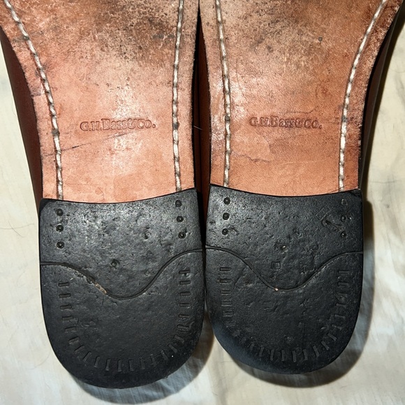 GH Bass JACKIE Leather Upper/Soles Slip-On Loafers Tassels Brown Women Size 8M - Picture 9 of 10